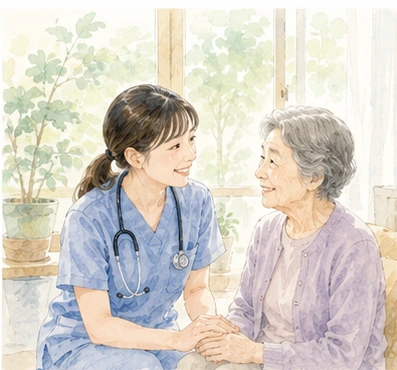 在宅で利用者さんを支えるスタッフ