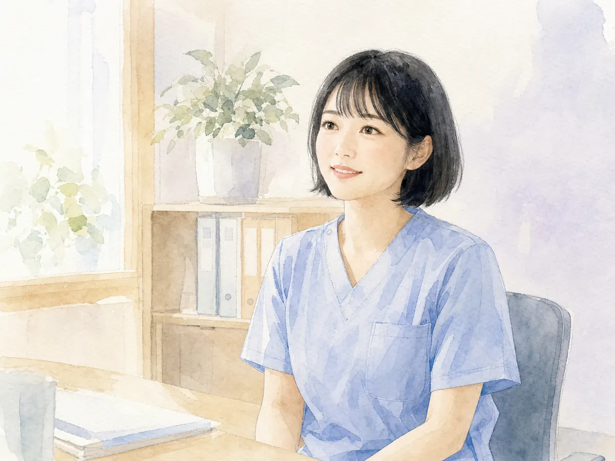 看護師とリハ職が職種を越えて相談している様子
