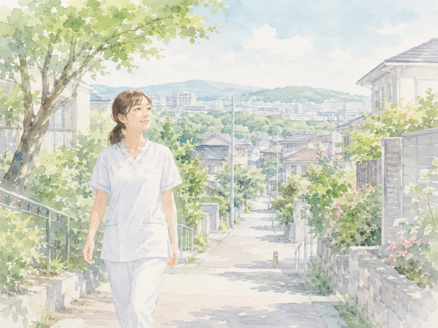 多摩周辺の暮らしを描いた水彩イラスト
